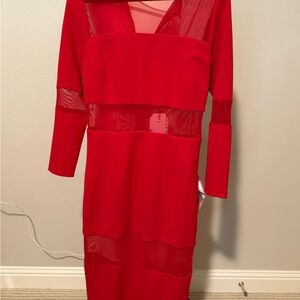 Elegant Red Sheath Dress the Population - beautiful 'blue' red; not orange red